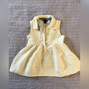 Tommy Hilfiger Yellow Striped Tank Flare Dress-Size 4T